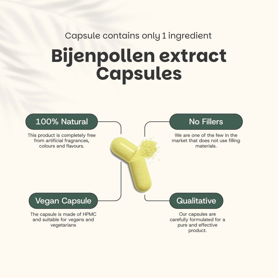 Gélules d'extrait de pollen d'abeille 500mg - 60 gélules