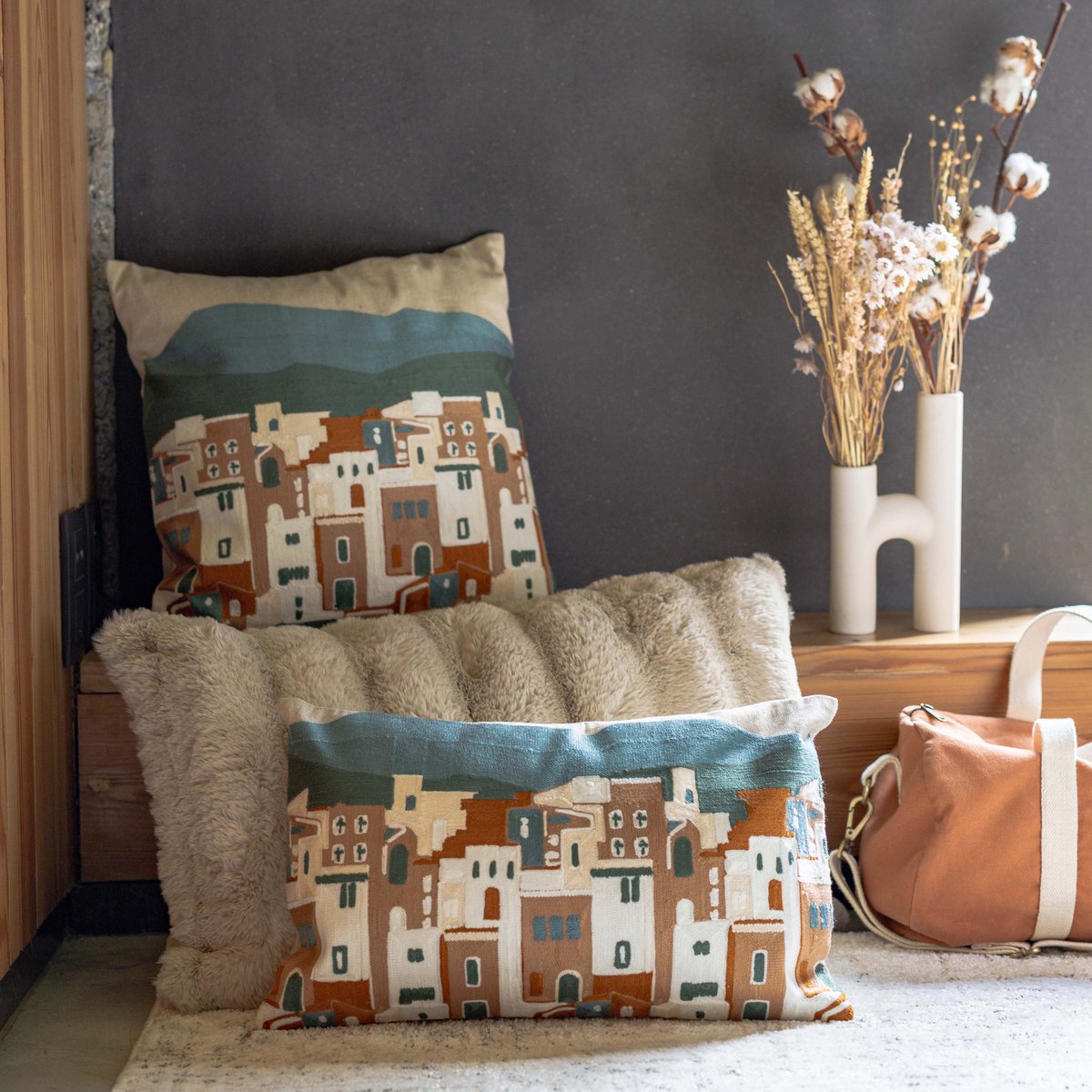 Coussin Astrid Naturel 40 x 65 VIVARAISE