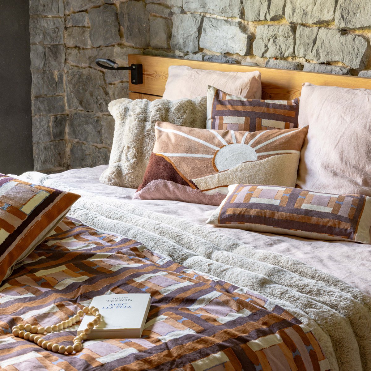 Plaid Astrid Naturel 140 x 180 VIVARAISE