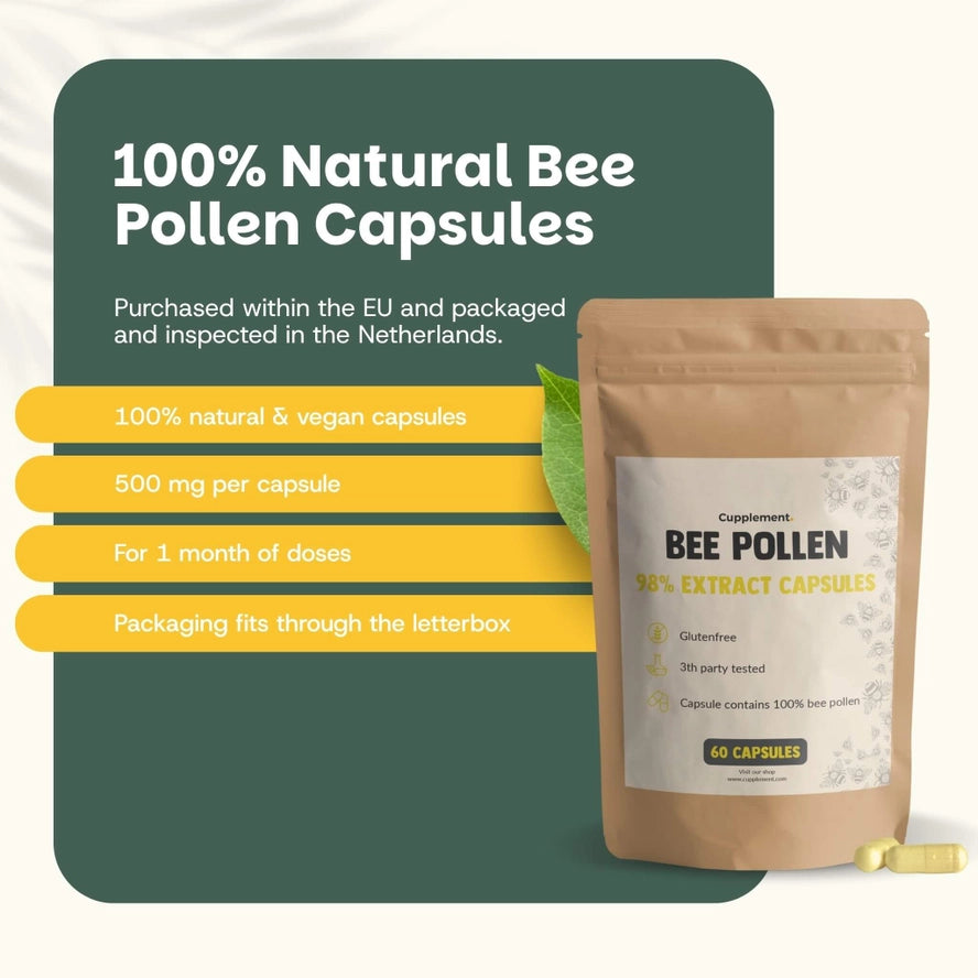 Gélules d'extrait de pollen d'abeille 500mg - 60 gélules