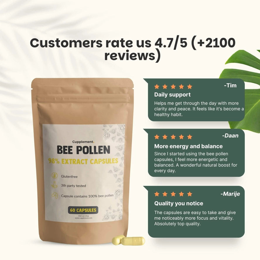 Gélules d'extrait de pollen d'abeille 500mg - 60 gélules